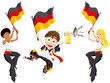 Germany Sport Fan with Flag and Horn