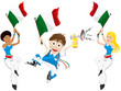 Vettoriale: Italy Sport Fan with Flag and Horn Italy Sport Fan with Flag and Horn