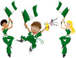 Nigeria Sport Fan with Flag and Horn