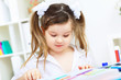 Little girl studying