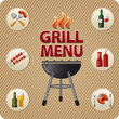 Grill menu card design