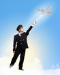 Image of pilot touching air