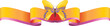 Yellow butterfly on the bright ribbon
