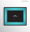 White modern frame on the wall, vector illustration.