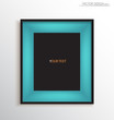 White modern frame on the wall, vector illustration.