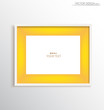 White modern frame on the wall, vector illustration.
