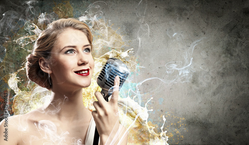 Photo: Female blonde singer Female blonde singer