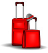 Red luggage