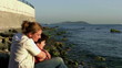 Mother and son at the beach