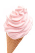 Foto: cone with pink strawberry soft ice cream cone with pink strawberry soft ice cream