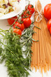 Pasta with tomatoes and herbs