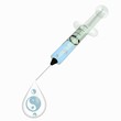 3d render of a healthy ying yang symbol inside an injection