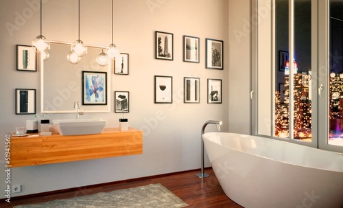 Illustration: Bathroom at Night Bathroom at Night