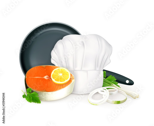 Vector: Fish steak illustration Fish steak illustration