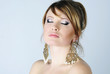beautiful young woman with professional makeup