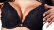 Close up on Sexy Breasts in Black Lingerie