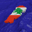 Lebanon map flag in abstract ocean illustration
