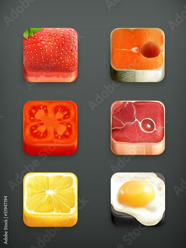 Vector: Food app icons set Food app icons set