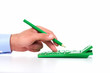 Foto: Hand with a calculator. Hand with a calculator.
