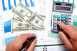 Photo: Hands of businessman with calculator. Hands of businessman with calculator.