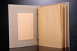 Beautiful old notebook on grey background