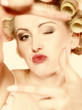 Photo: sexy woman in underwear curlers making frame sexy woman in underwear curlers making frame