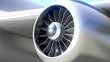 Closeup of Airplane Engine