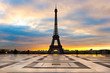 Photo: Eiffel tower at sunrise, Paris. Eiffel tower at sunrise, Paris.