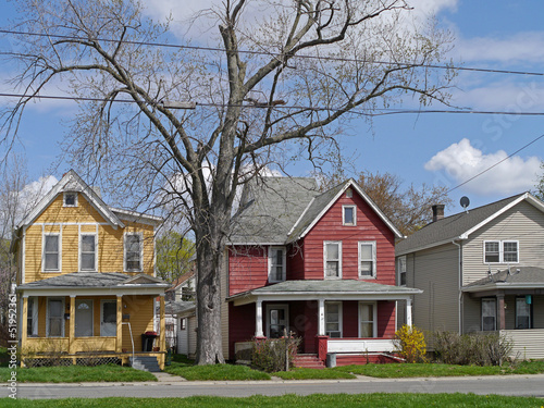 Photo: Older houses with colorful siding Older houses with colorful siding