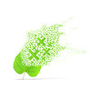 Illustration: Green leaf of Wrong on white background Green leaf of Wrong on white background