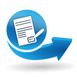 signature sur bouton web bleu