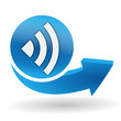réseau sur bouton web bleu