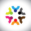 Colorful design of a team of people or children icons