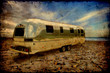 Retroplakat - Camping am Strand