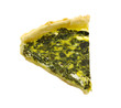 Spinach quiche pie on a white background