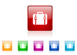baggage vector glossy web icon set