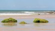 Waves in Atlantic coast of St.Eulalia beach, Algarve. Portugal