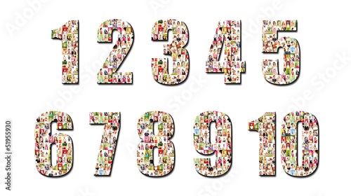 Photo: lot of people portraits - numbers lot of people portraits - numbers