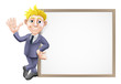 Vector: Business man and sign Business man and sign