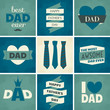 Vector: Father's Day Cards Collection Father's Day Cards Collection