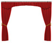 Red Curtains Isolated on White Background