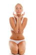 Woman on white background