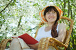  girl in spring  garden