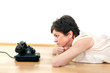 Woman waiting on call