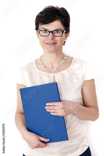 Photo: Office woman with folder Office woman with folder