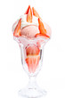 Foto: goblet with strawberry ice cream and whipped cream goblet with strawberry ice cream and whipped cream