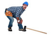 Photo: Builder dropping hammer on foot Builder dropping hammer on foot