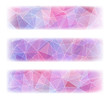 Set of three colorful banners with abstract geometric background