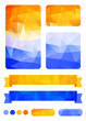 Set of colorful design elements with polygonal background