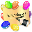Karte - Einladung - Luftballons